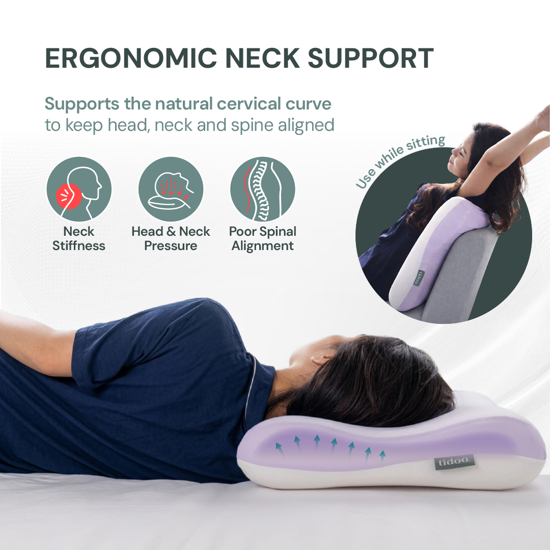 Tidoo byUrbanLab Ergonomic Wave Memory Foam Pillow
