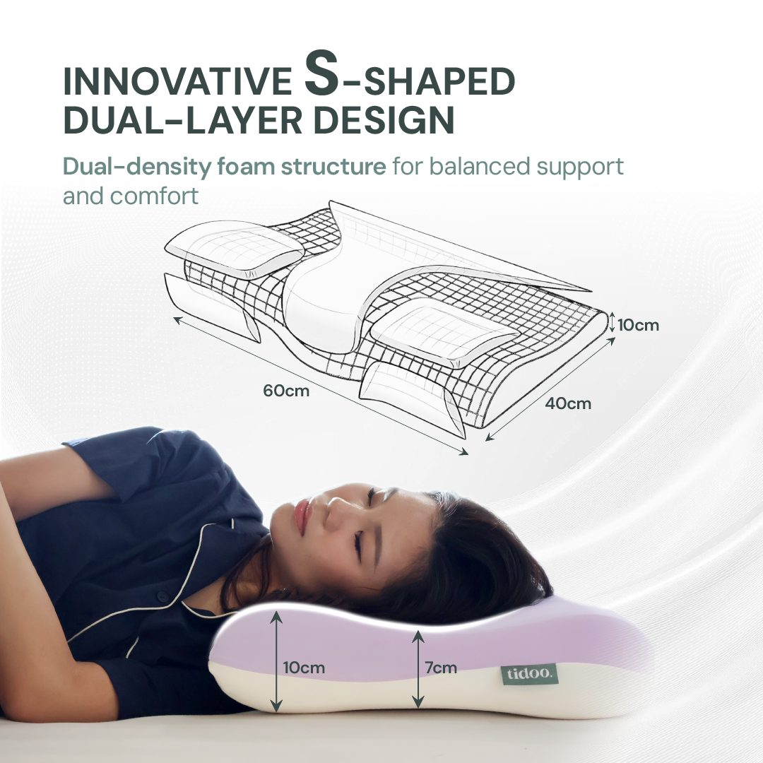 Tidoo byUrbanLab Ergonomic Wave Memory Foam Pillow