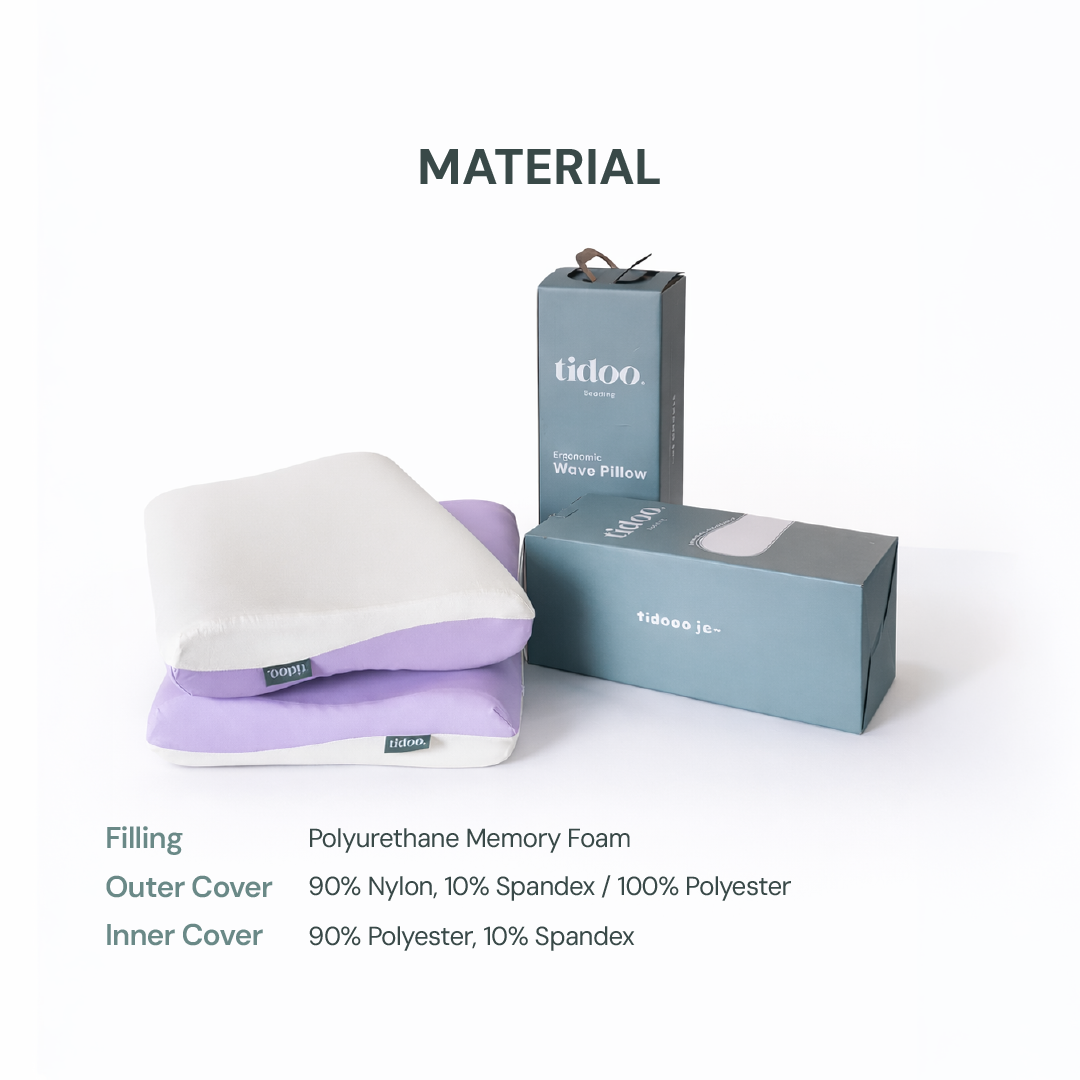 Tidoo byUrbanLab Ergonomic Wave Memory Foam Pillow