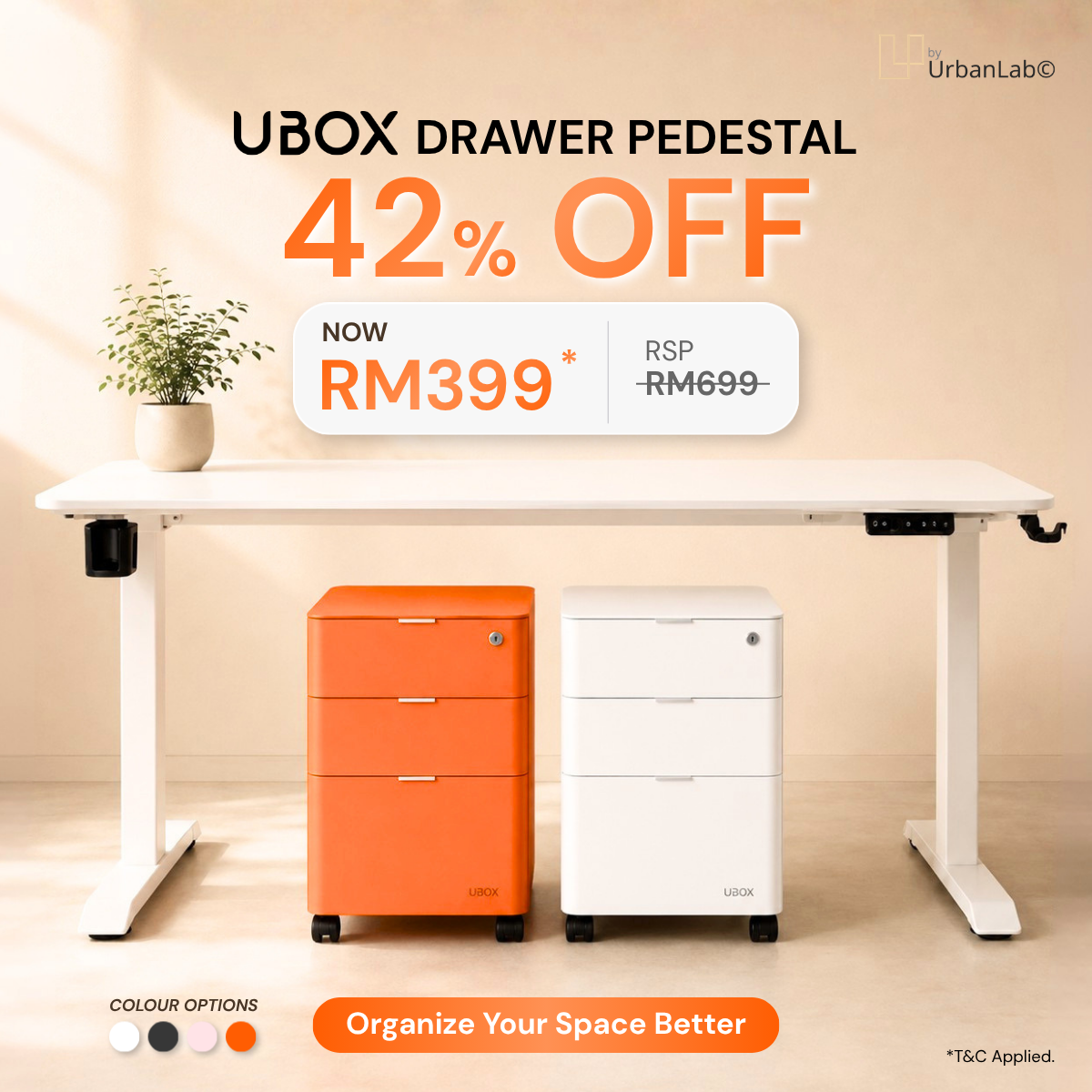 byUrbanLab UBOX Pedestal Drawer