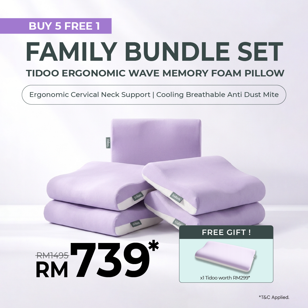 [Buy 5 Free 1] Tidoo byUrbanLab Ergonomic Wave Memory Foam Pillow